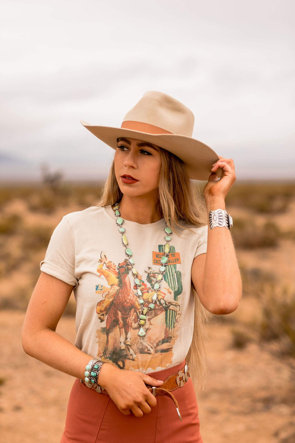 Graphic Western Tee GINA Welcome To Cactus Valley Tee Gina